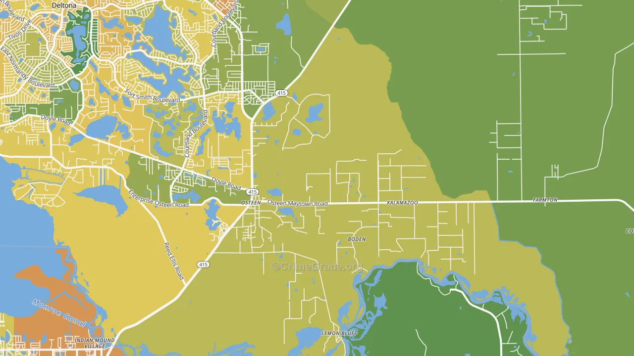 Osteen, FL Map of Theft Rates