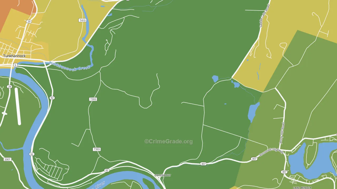 Osterhout, PA Map of Theft Rates