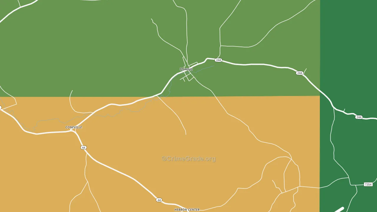 Oswayo, PA Map of Theft Rates