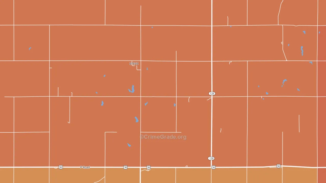 Otego, KS Map of Theft Rates