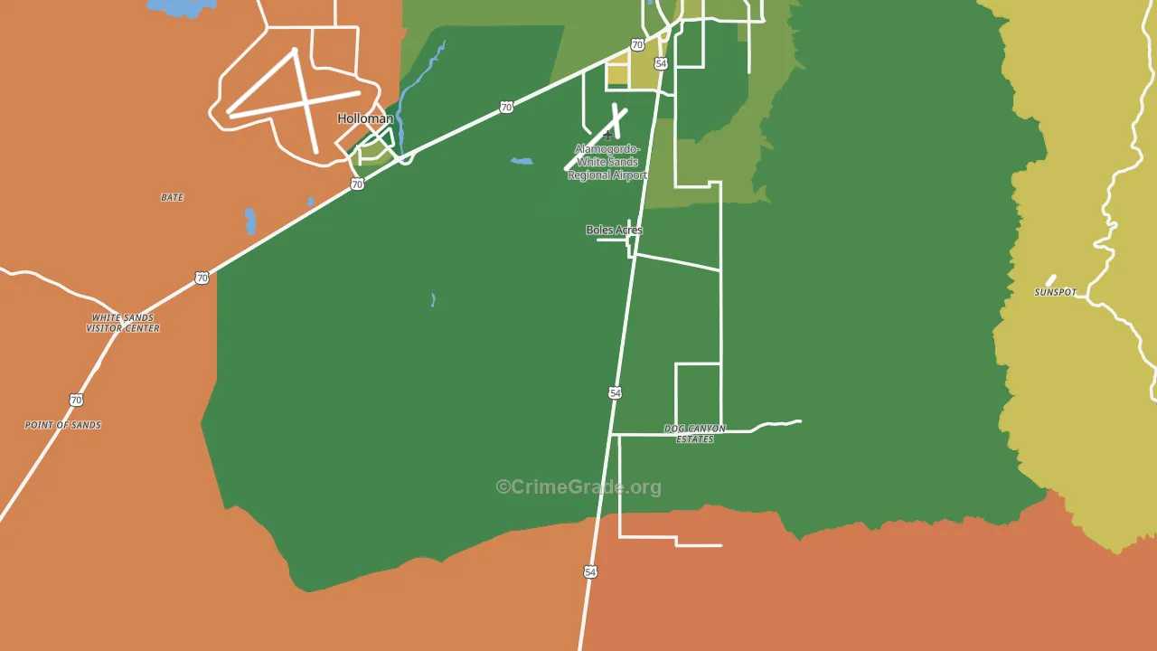 Otero County, NM Map of Theft Rates