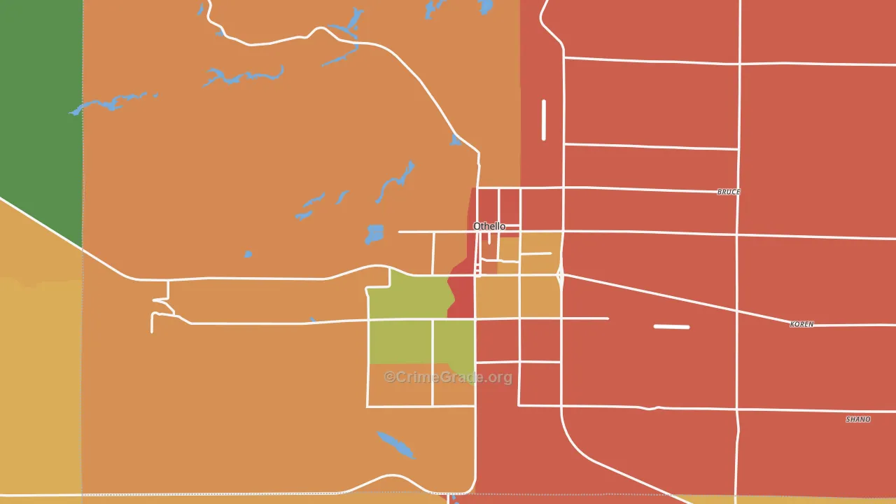 Othello, WA Map of Theft Rates