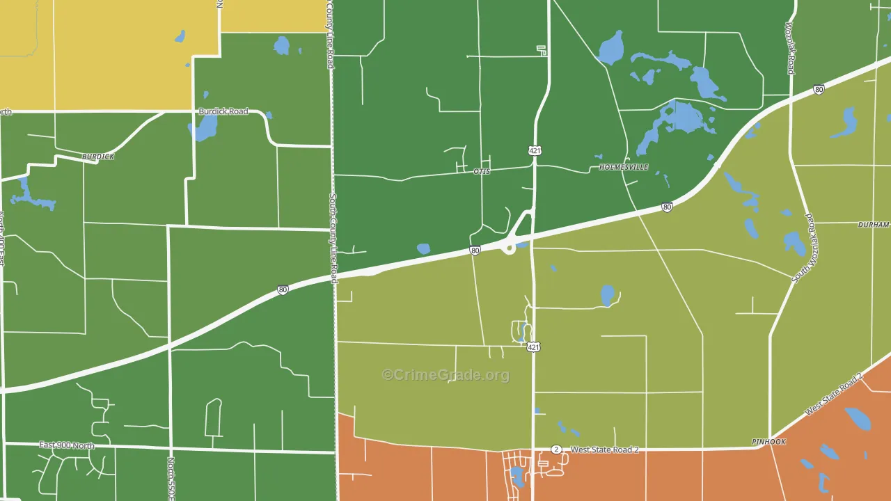Otis, IN Map of Theft Rates