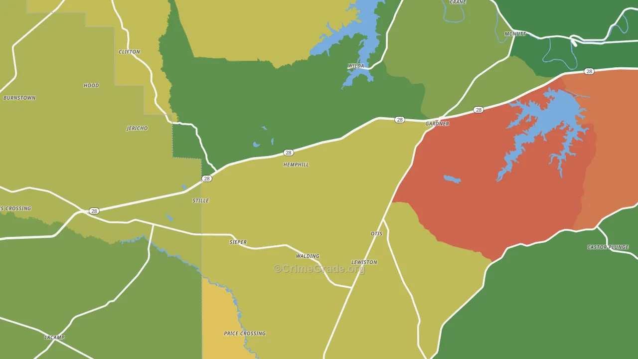 Otis, LA Map of Theft Rates