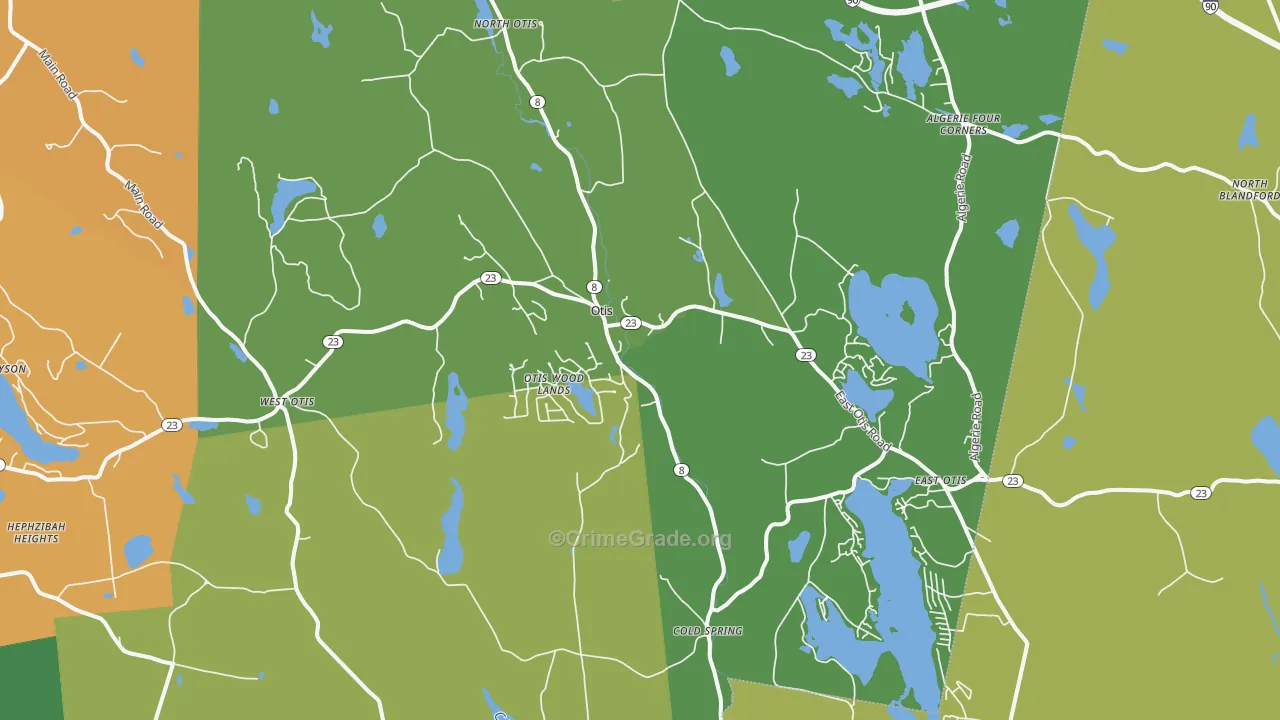 Otis, MA Map of Theft Rates
