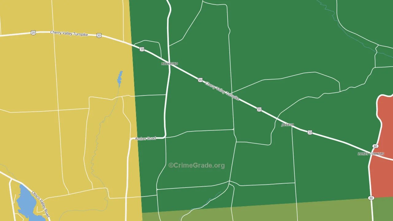 Otisco Valley, NY Map of Theft Rates