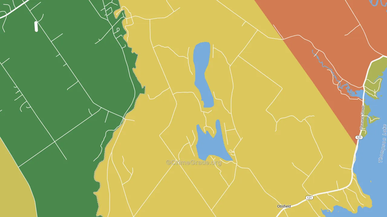 Otisfield, ME Map of Theft Rates