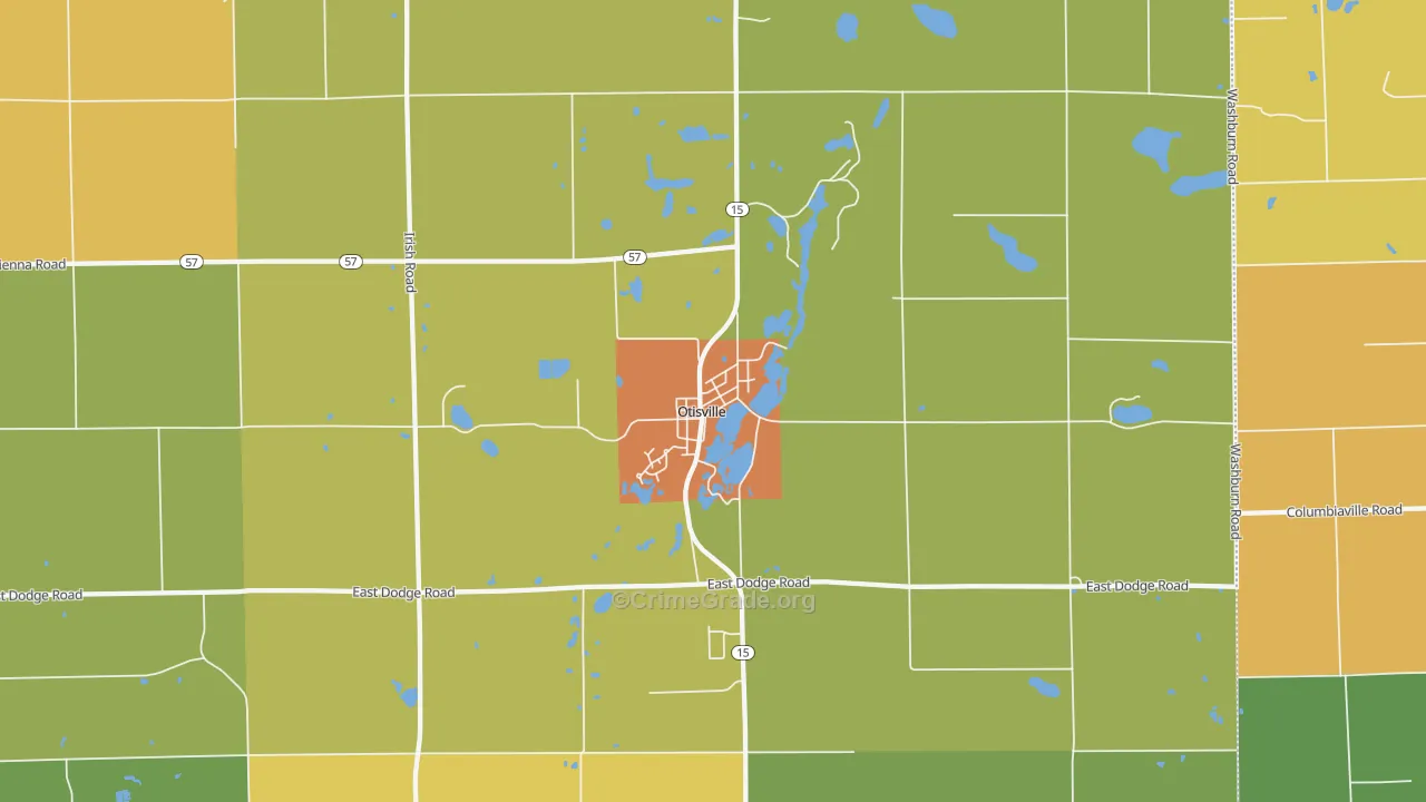 Otisville, MI Map of Theft Rates