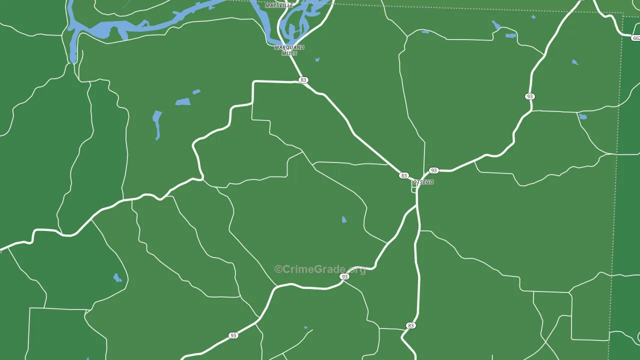 Otsego, OH Map of Theft Rates