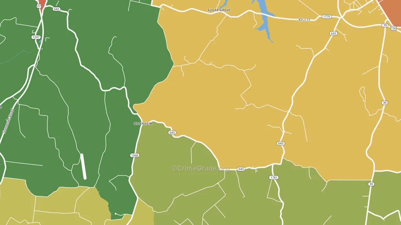 Ottenheim, KY Map of Theft Rates