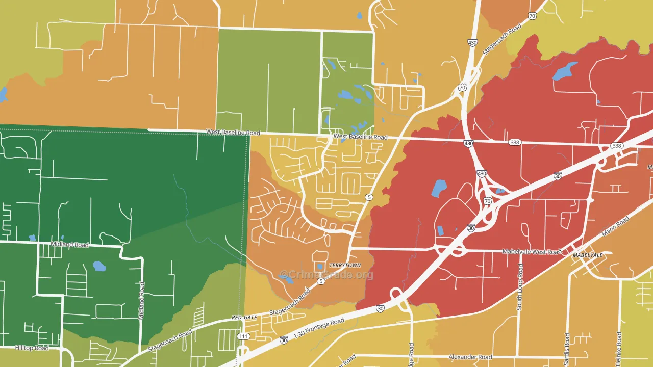 Otter Creek Crystal, Little Rock, AR Map of Theft Rates
