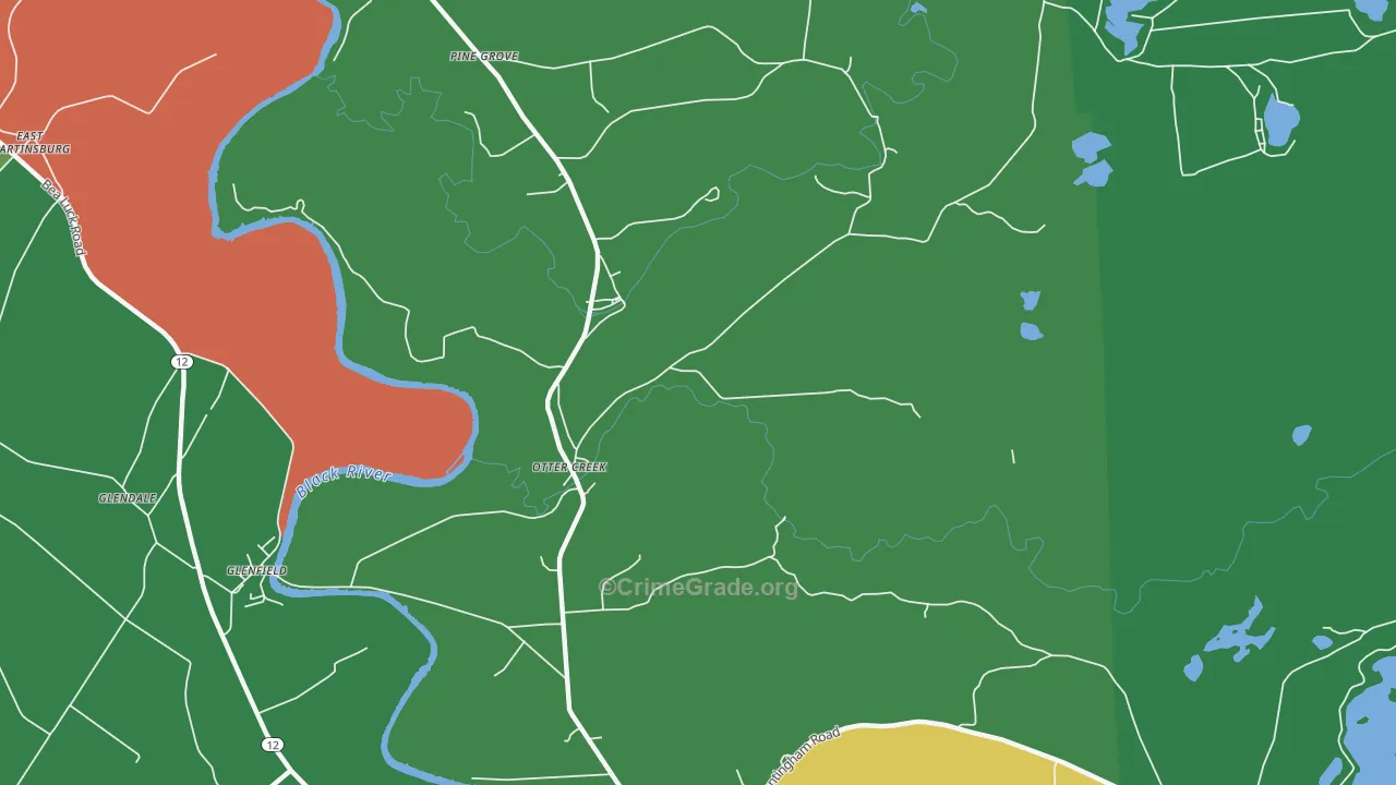 Otter Creek, NY Map of Theft Rates