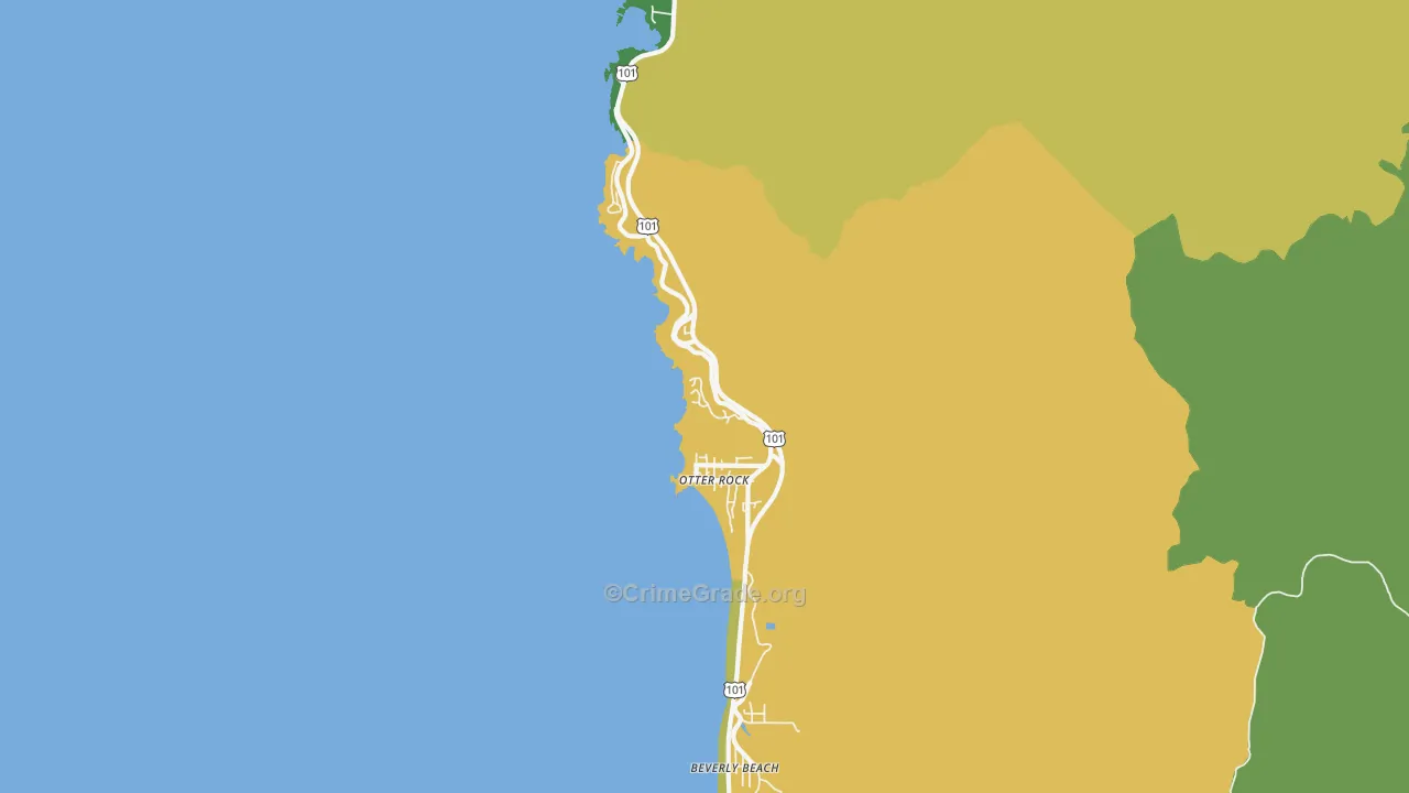 Otter Rock, OR Map of Theft Rates