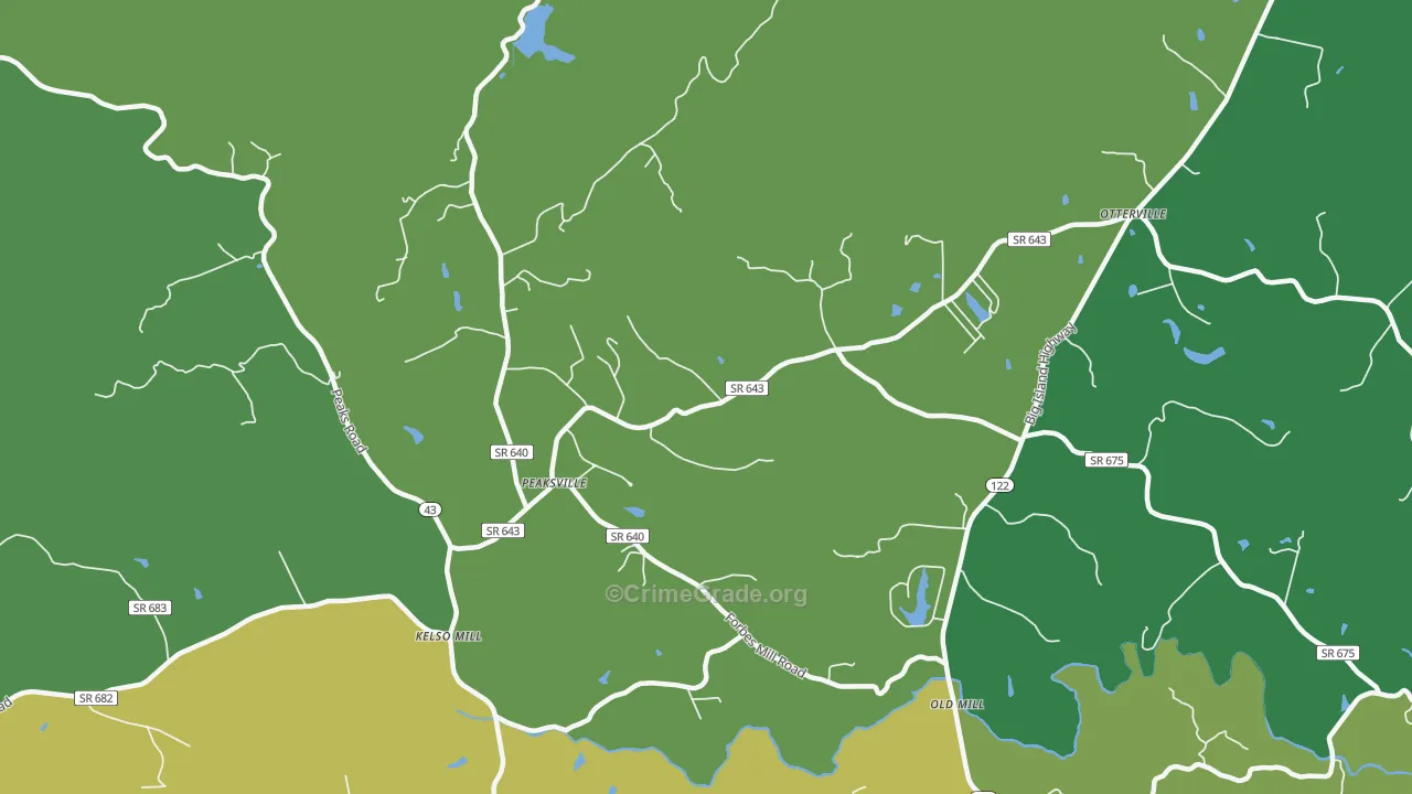 Otterville, VA Map of Theft Rates