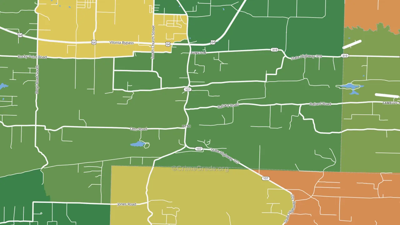 Otto, AR Map of Theft Rates