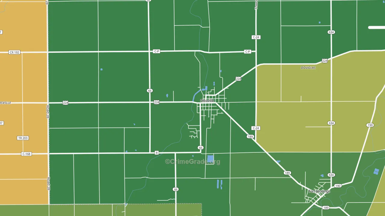 Ottoville, OH Map of Theft Rates
