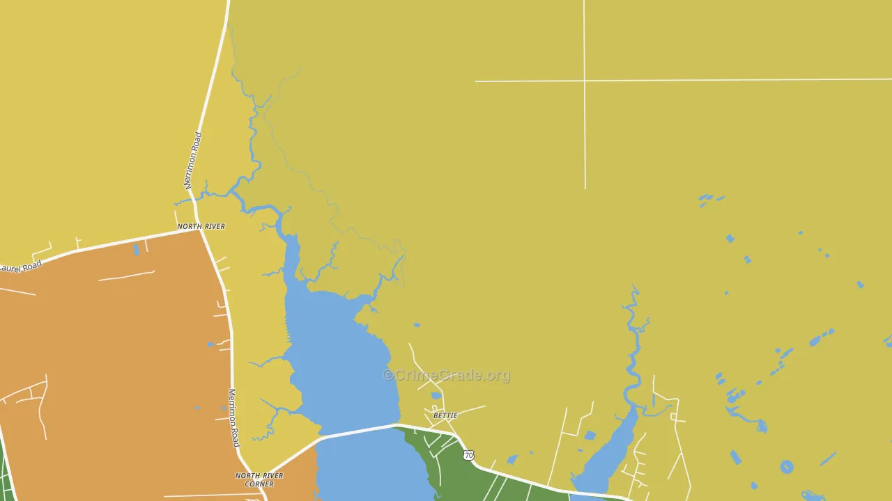 Otway, NC Map of Theft Rates