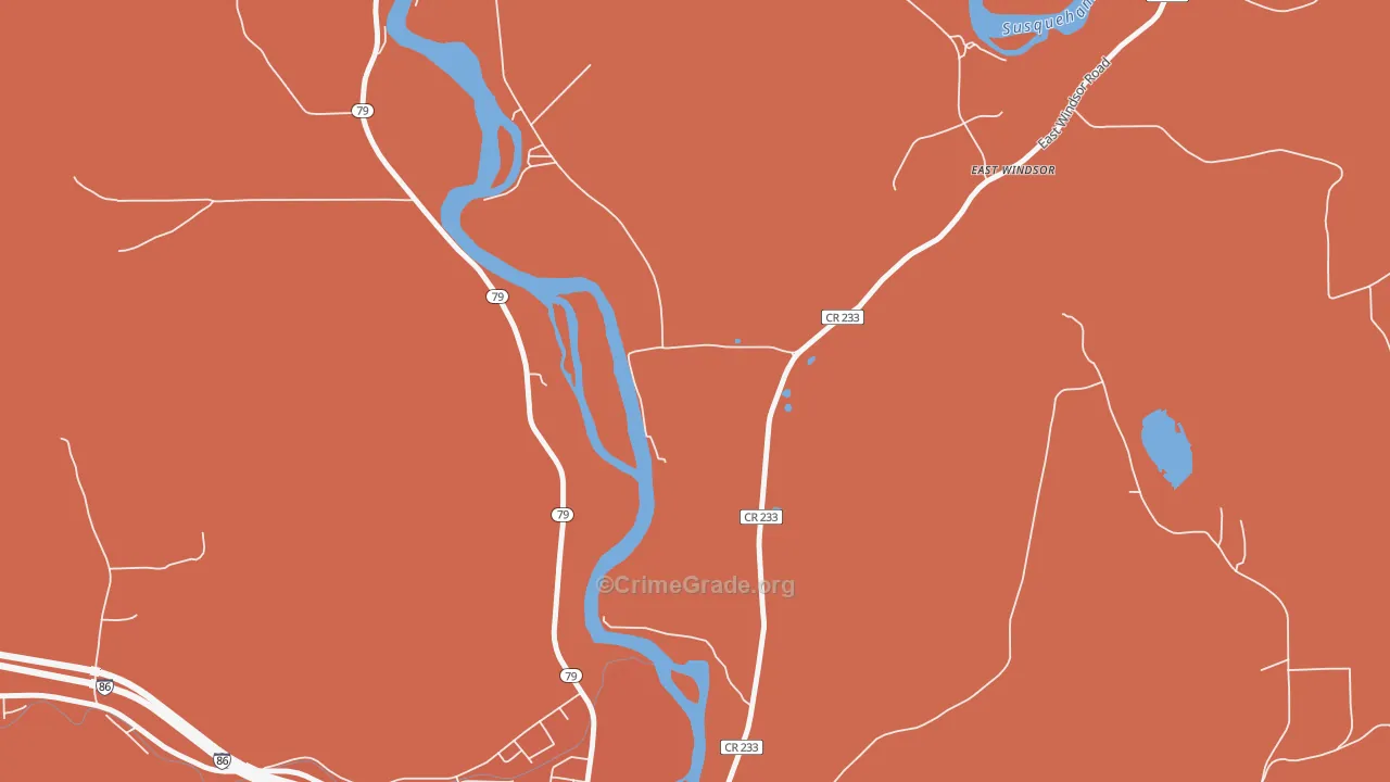 Ouaquaga, NY Map of Theft Rates