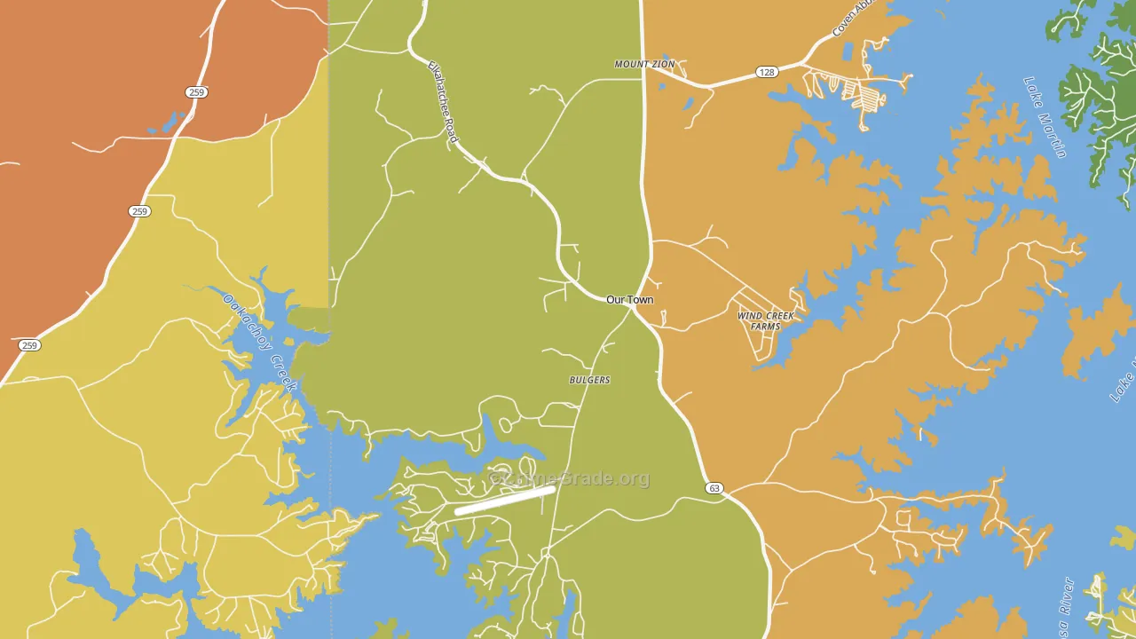 Our Town, AL Map of Theft Rates
