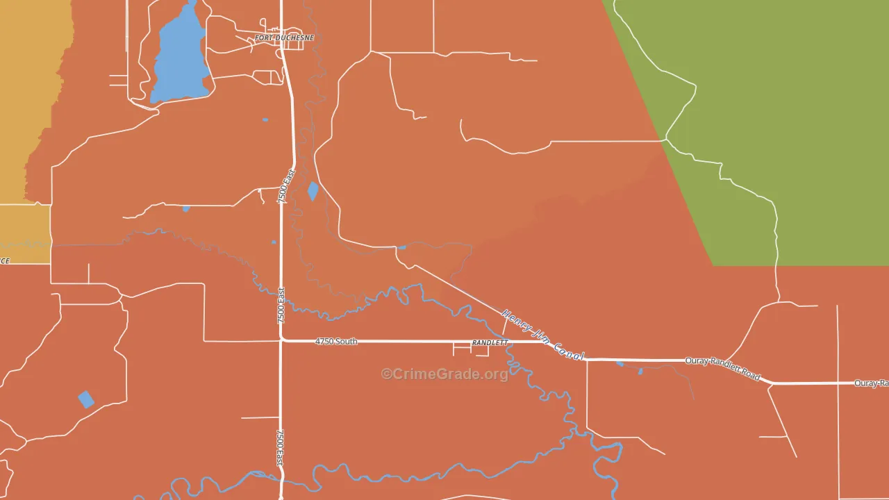 Ouray, UT Map of Theft Rates