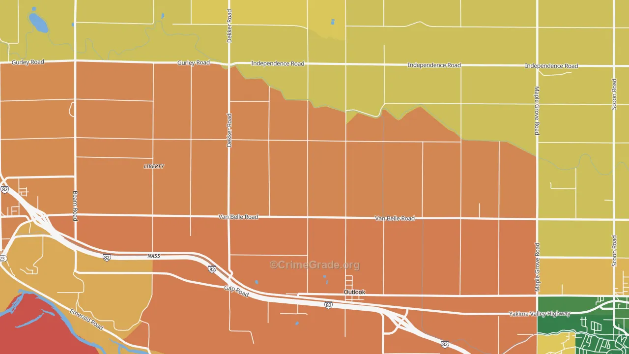 Outlook, WA Map of Theft Rates