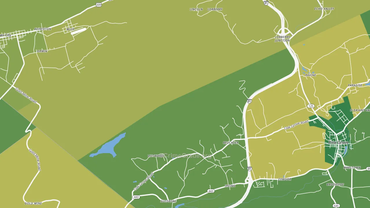 Outwood, PA Map of Theft Rates