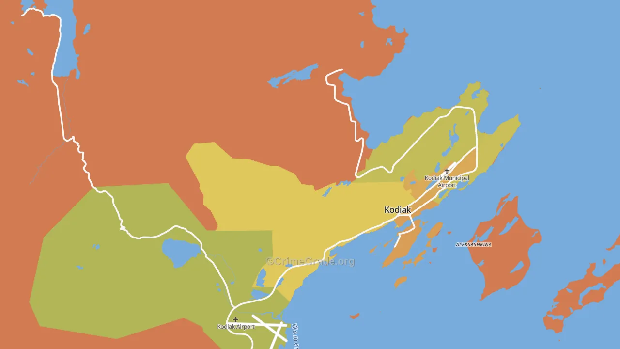 Ouzinkie, AK Map of Theft Rates
