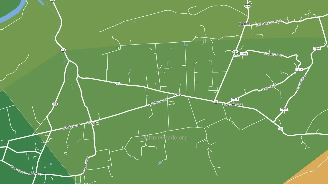 Oval, PA Map of Theft Rates