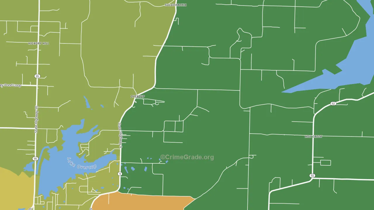 Overcup, AR Map of Theft Rates