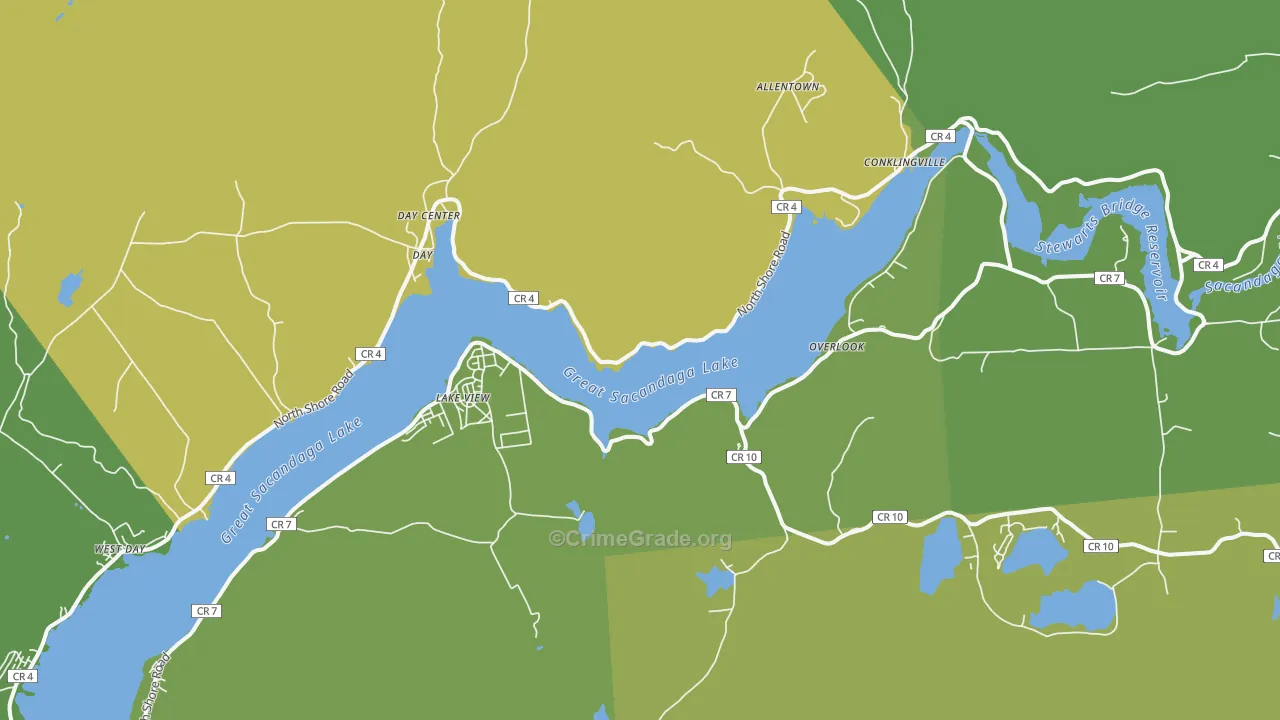Overlook, NY Map of Theft Rates