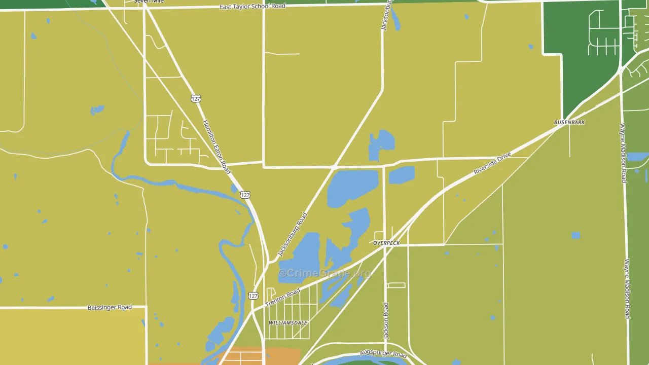 Overpeck, OH Map of Theft Rates