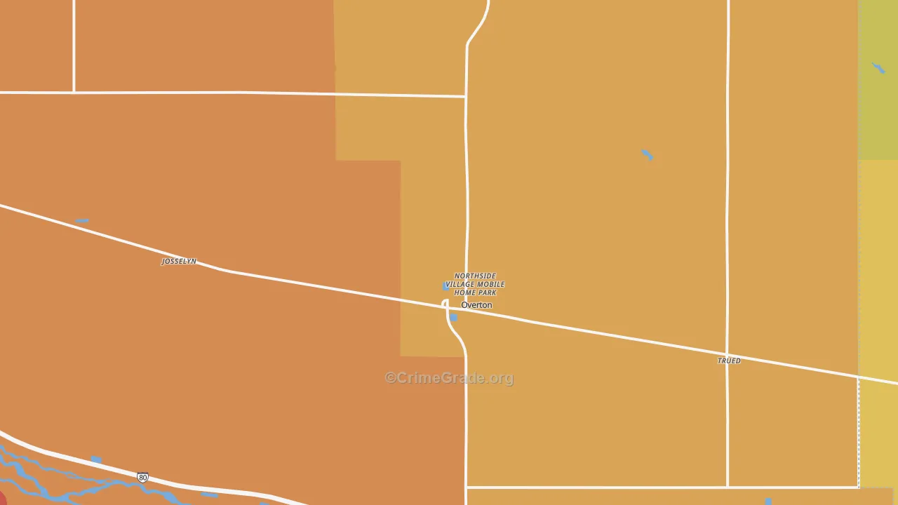 Overton, NE Map of Theft Rates