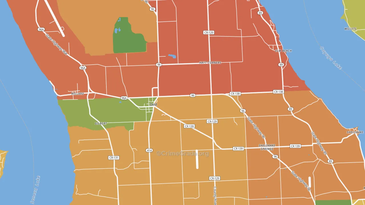Ovid, NY Map of Theft Rates