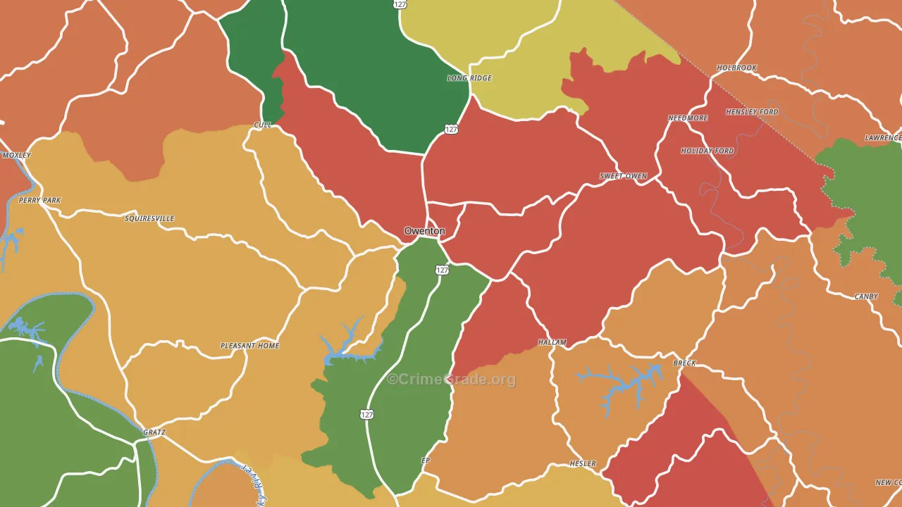 Owen County, KY Map of Theft Rates