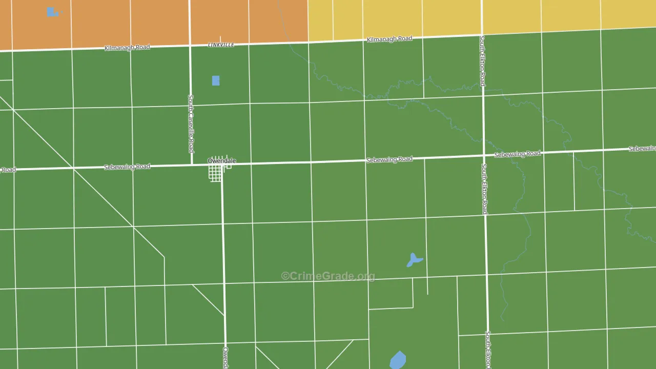Owendale, MI Map of Theft Rates