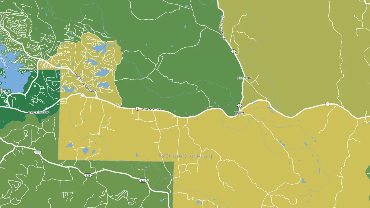 Owensville, AR Map of Theft Rates