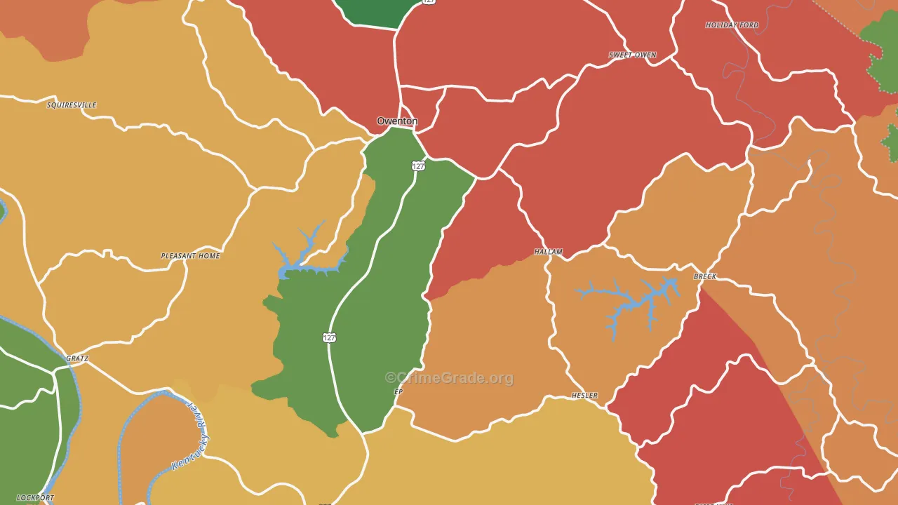 Owenton, KY Map of Theft Rates