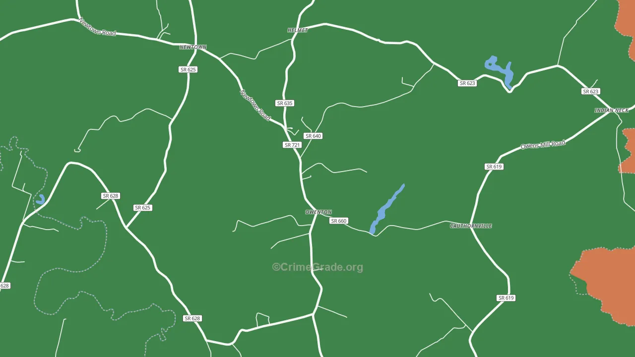 Owenton, VA Map of Theft Rates