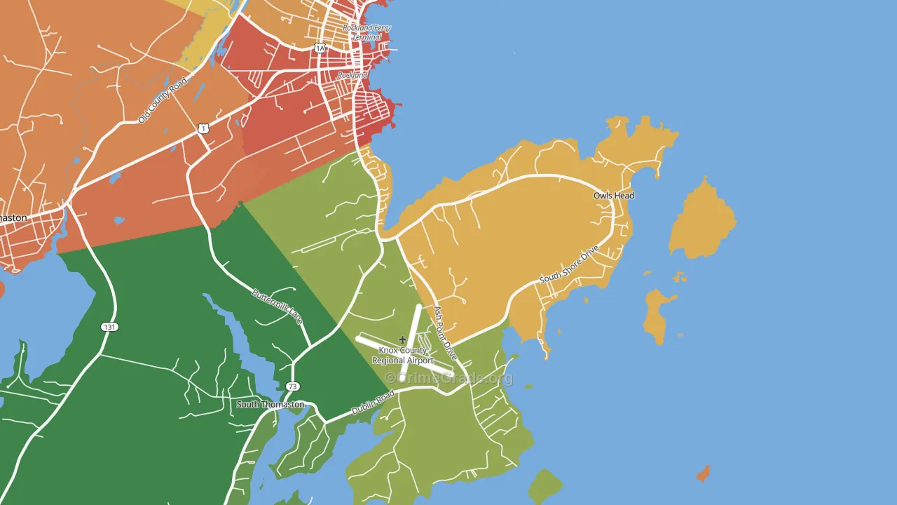 Owls Head, ME Map of Theft Rates