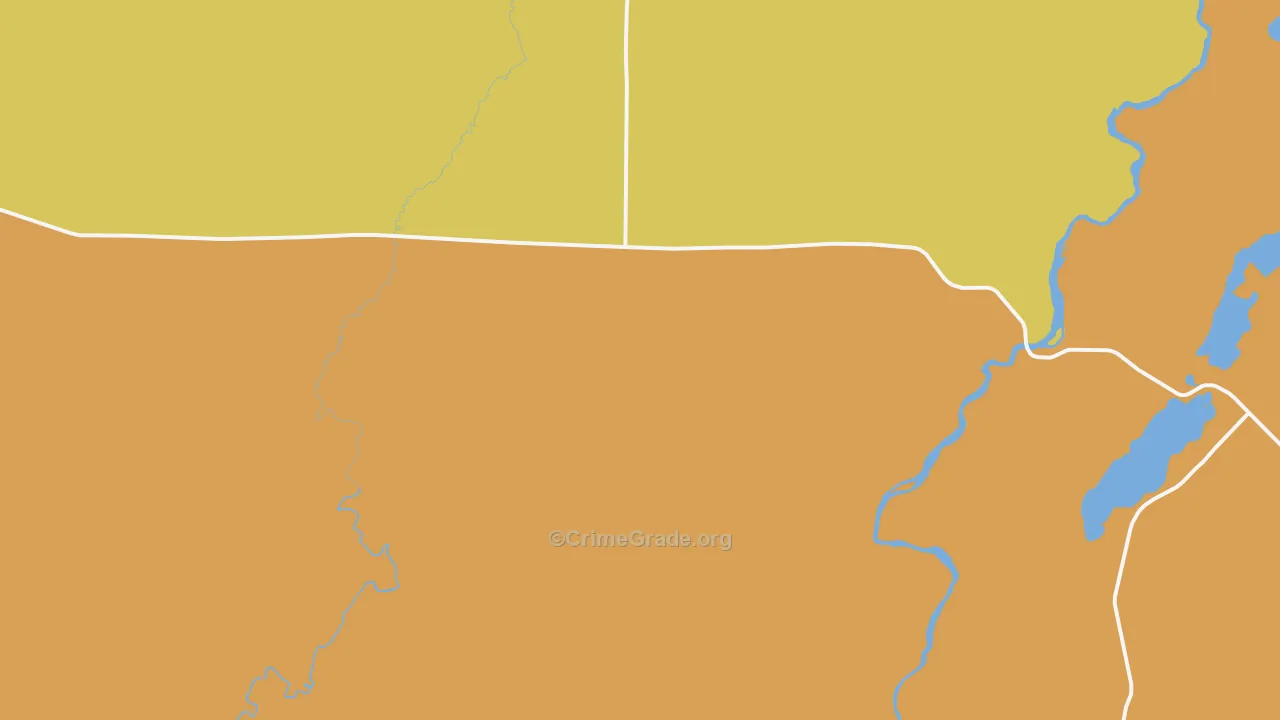 Oxbo, WI Map of Theft Rates