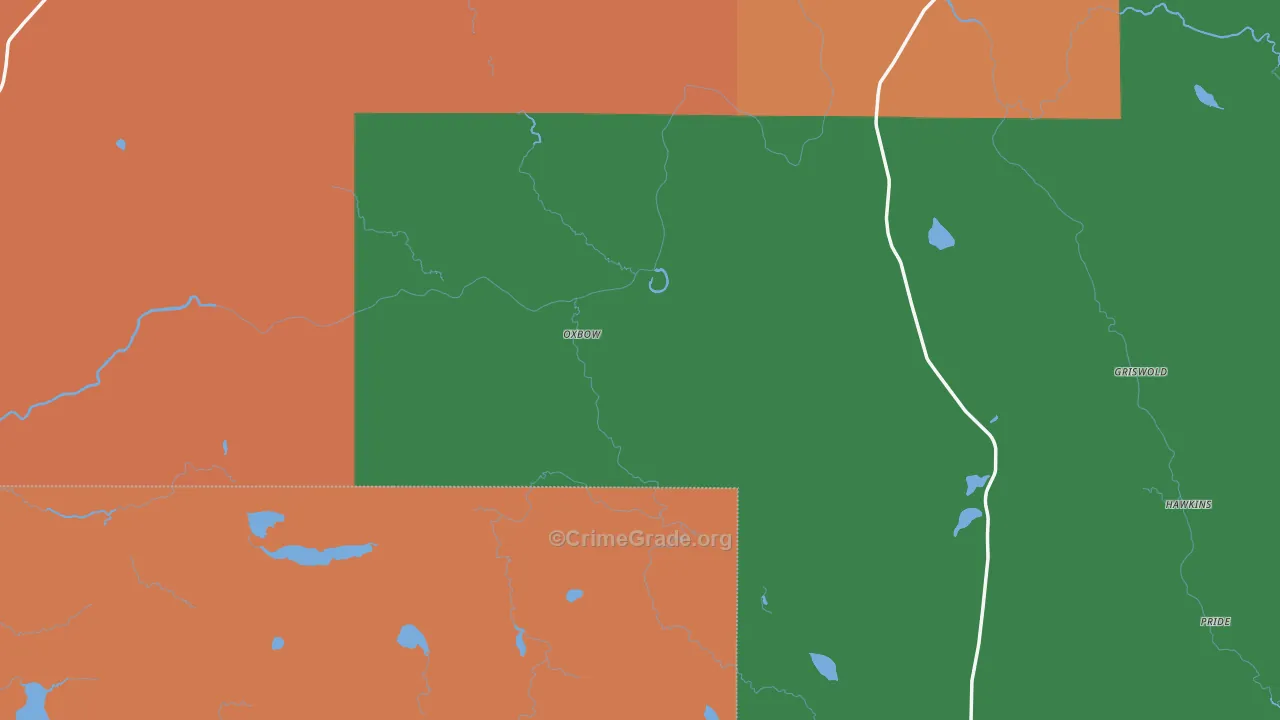 Oxbow, ME Map of Theft Rates