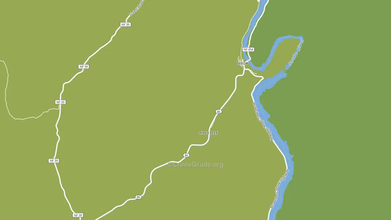 Oxbow, OR Map of Theft Rates