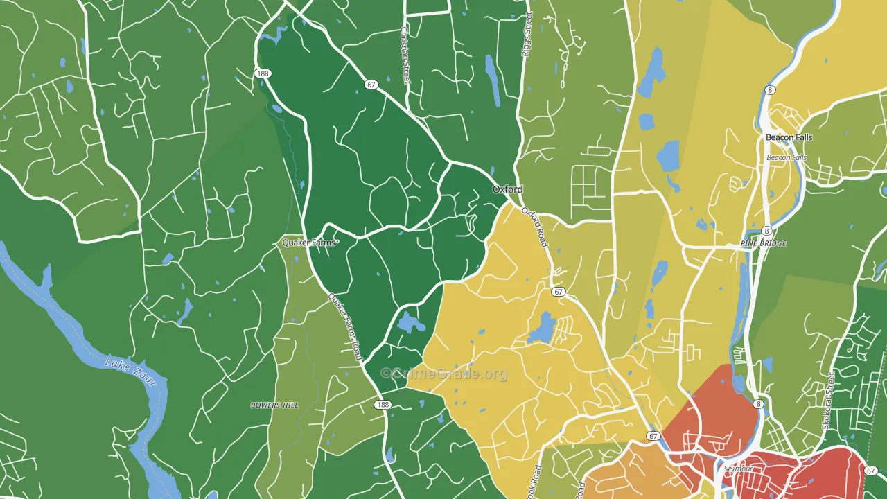 Oxford, CT Map of Theft Rates