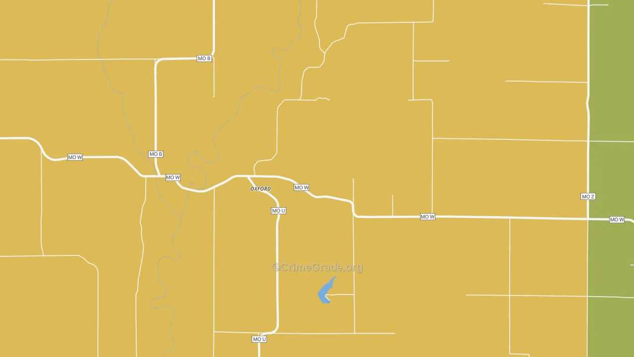 Oxford, MO Map of Theft Rates