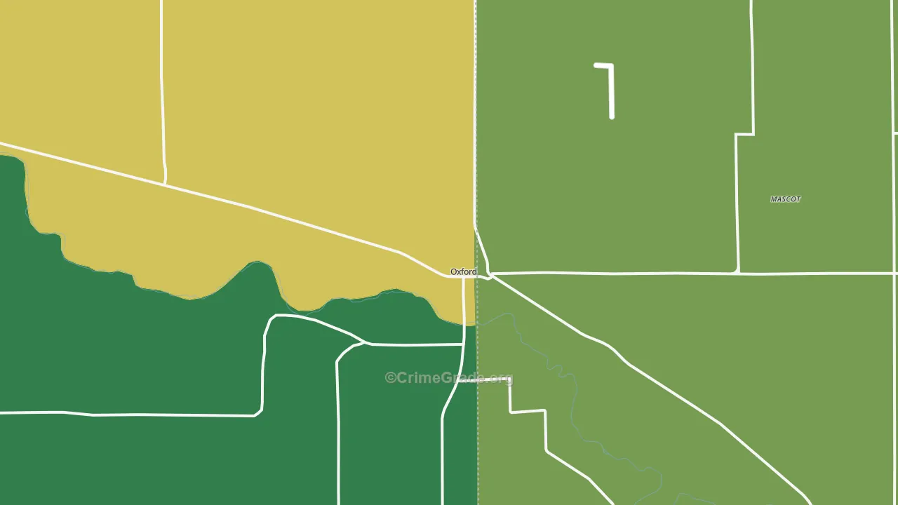 Oxford, NE Map of Theft Rates