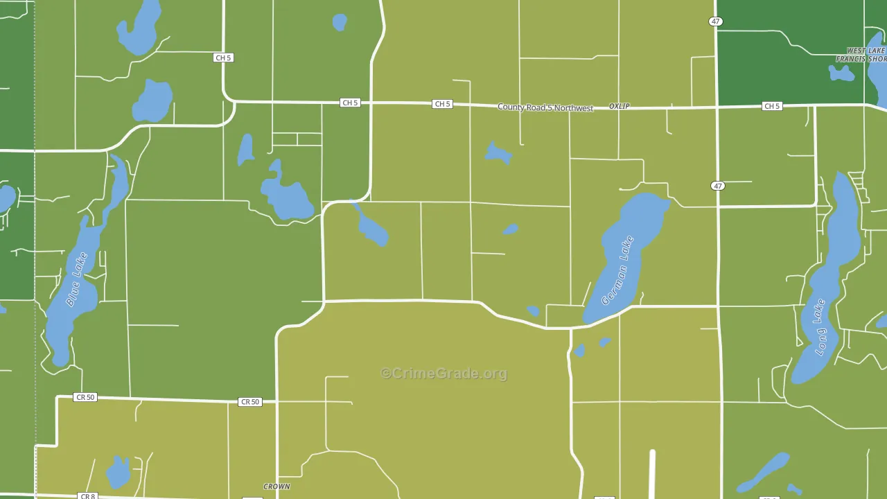 Oxlip, MN Map of Theft Rates