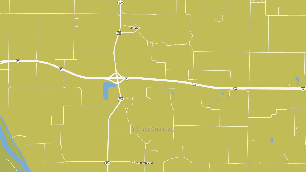 Oxville, IL Map of Theft Rates