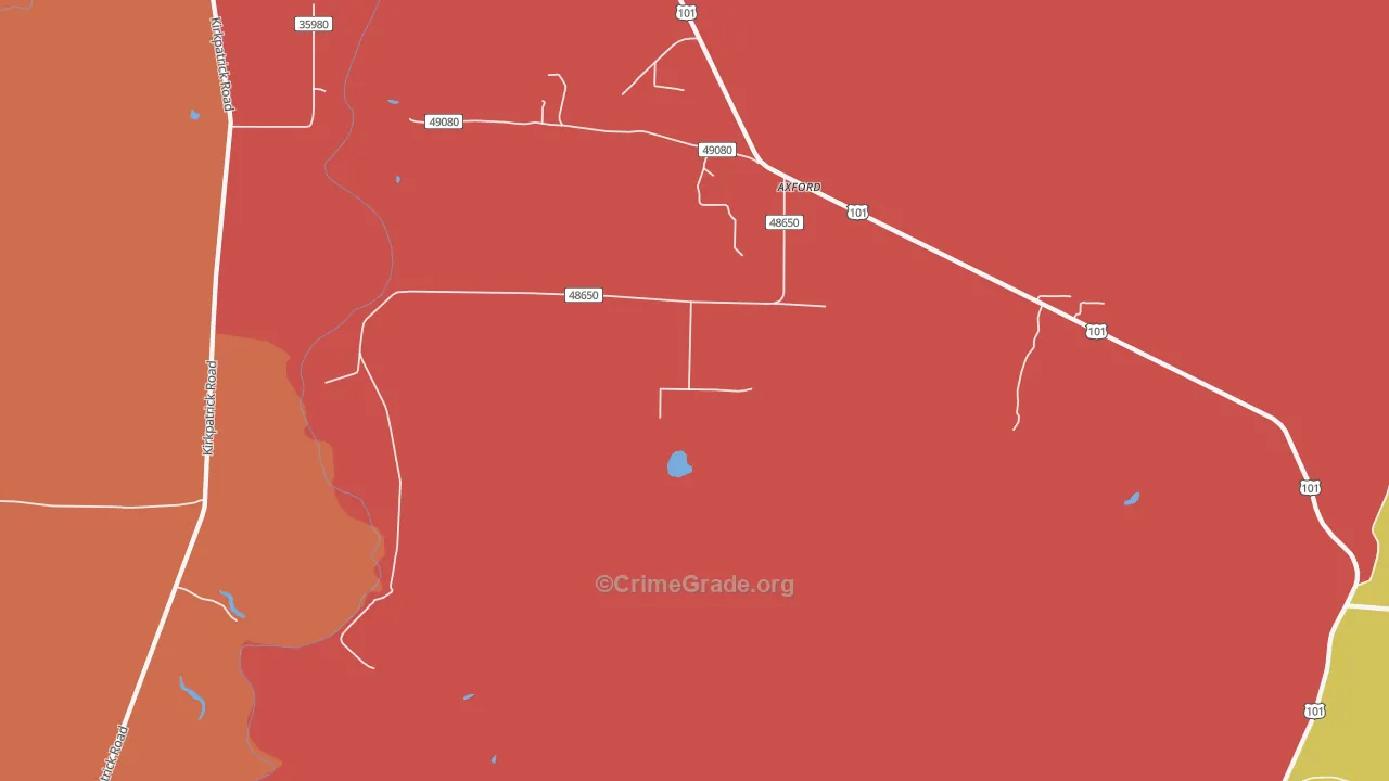 Oyhut, WA Map of Theft Rates