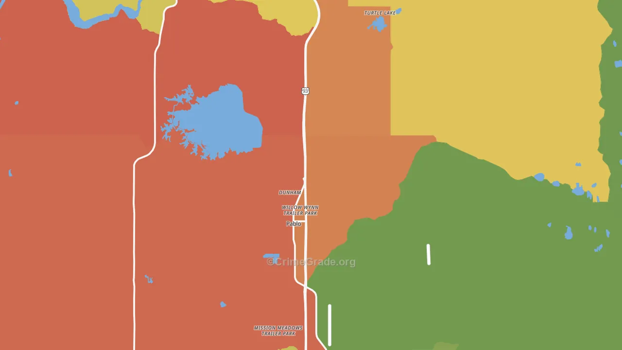 Pablo, MT Map of Theft Rates