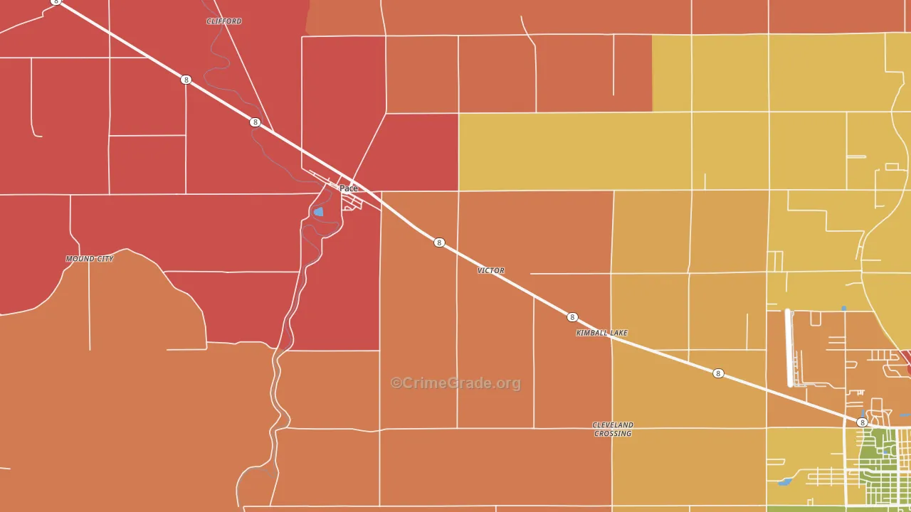 Pace, MS Map of Theft Rates